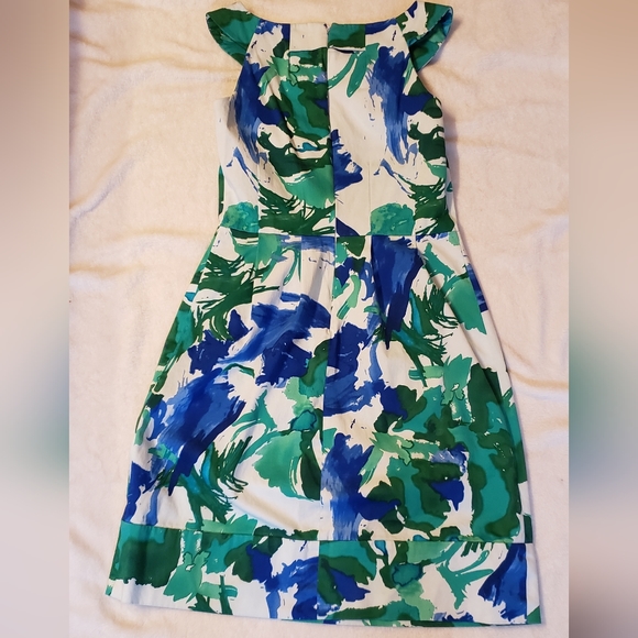 Ink blot blue and green spring size 2 dress - Picture 5 of 12